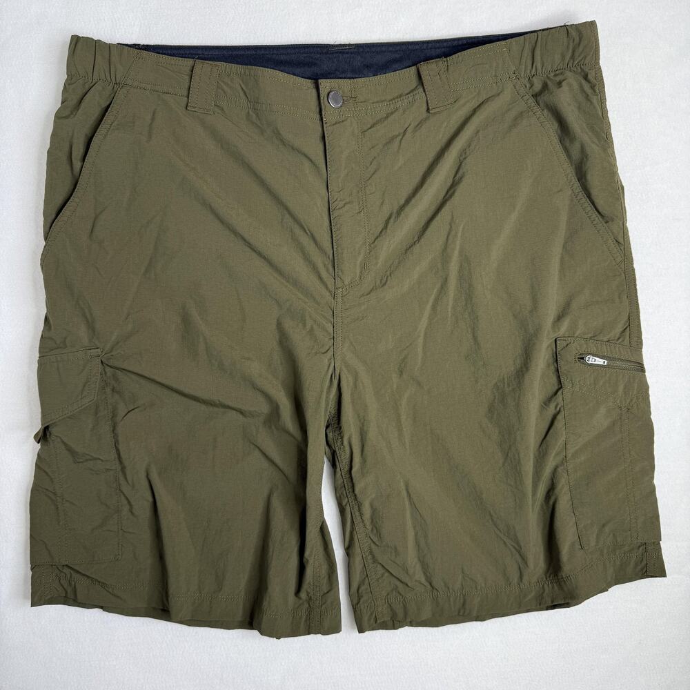 Columbia Shorts Mens 42 Green Cargo Ripstop Pockets Outdoor 10" Summer